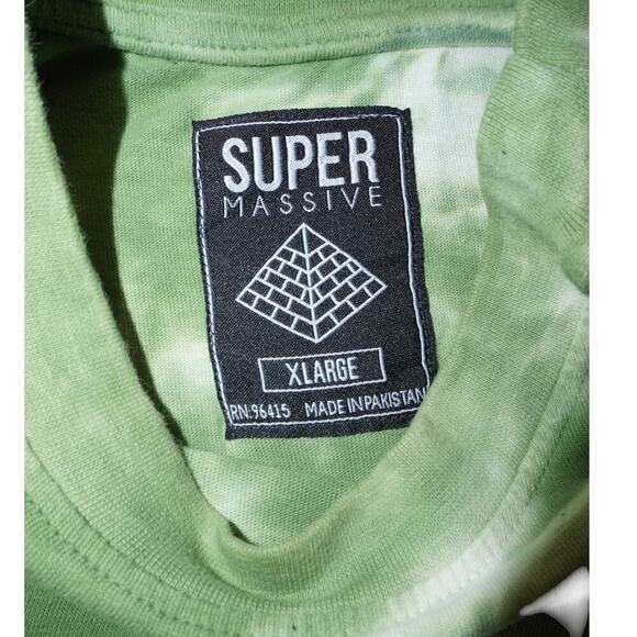 Super Massive Tie-Dye Yin Yang T-Shirt Men’s XL Green Black Streetwear - Picture 3 of 4